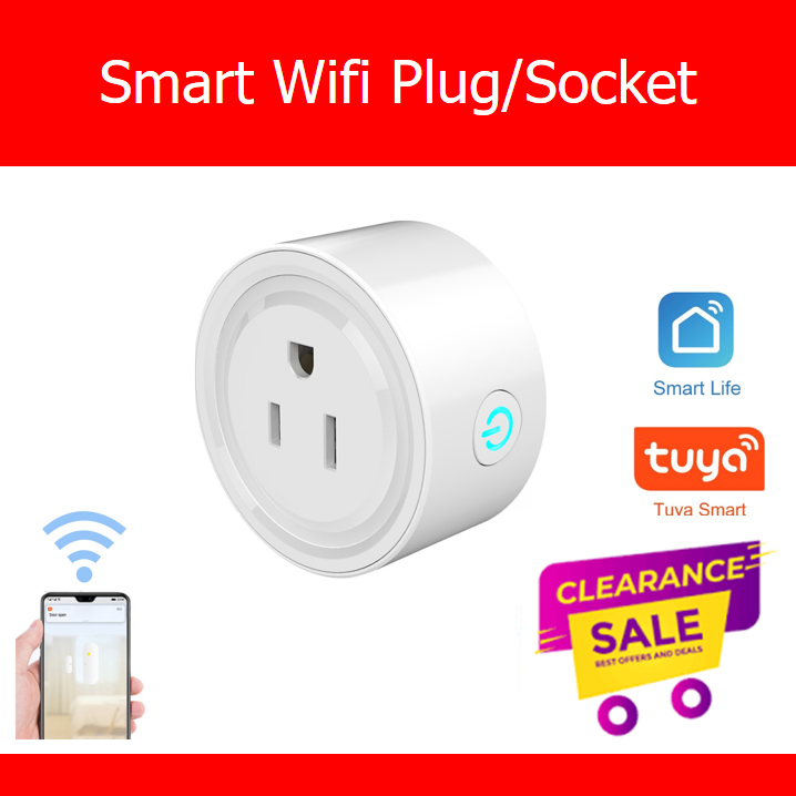 Smart plug wifi 10a us socket, works with tuya smart life