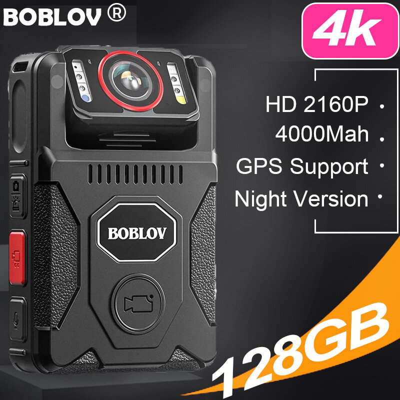 BOBLOV M7 PRO 4K Ultra HD 2196P Body Mini Action Sports Camera With GPS 128GB 4000mAh Night Vision DVR Video Audio Recorder BodyCam Digital Camcorder Portable Wearable Police Camera Motorcycle Dash Cam for Vlogging ราคา 2,999 บาท*ส่งฟรี