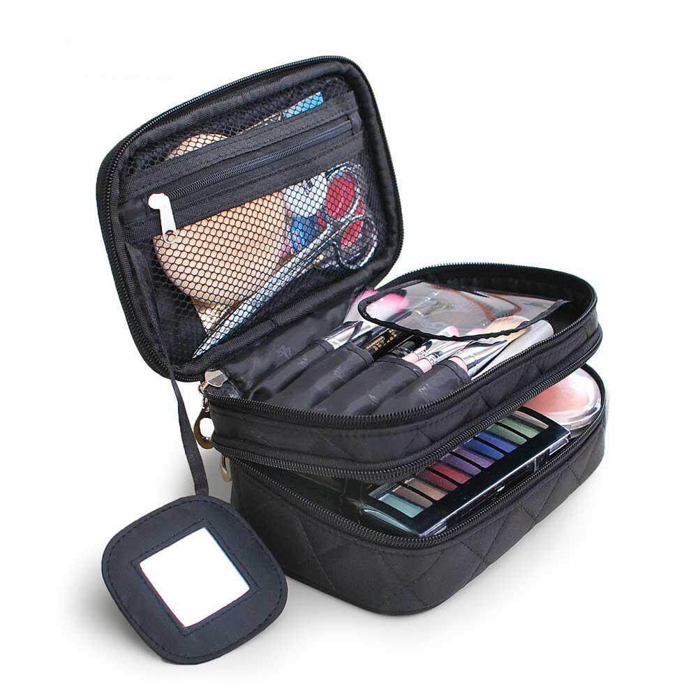 makeup bag with brush compartment