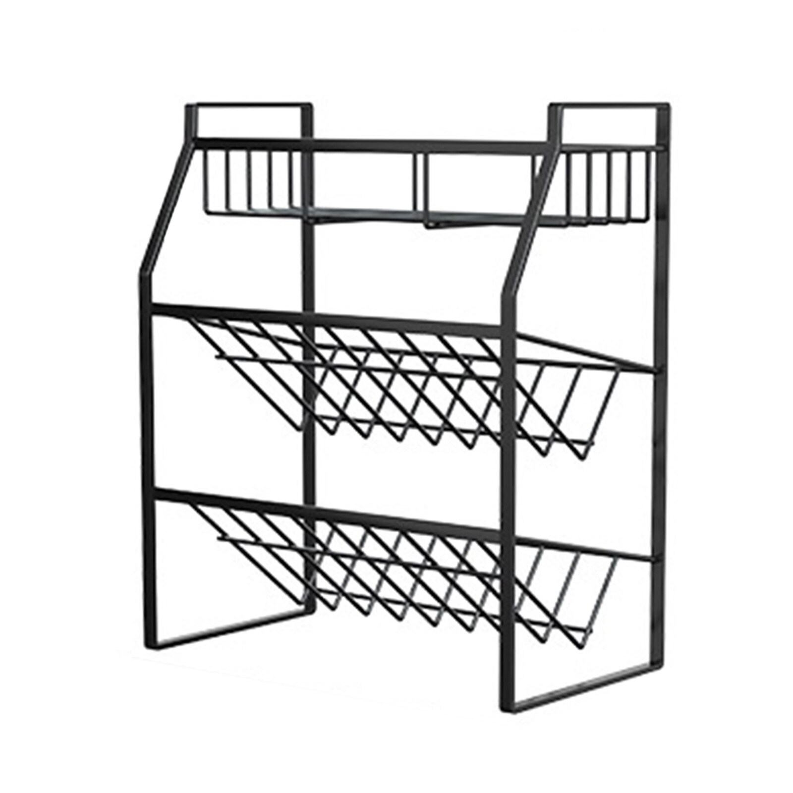 Gambar Kitchen Universal Seasoning Rack Multi purpose Three Layer Metal Standing Storage Shelf