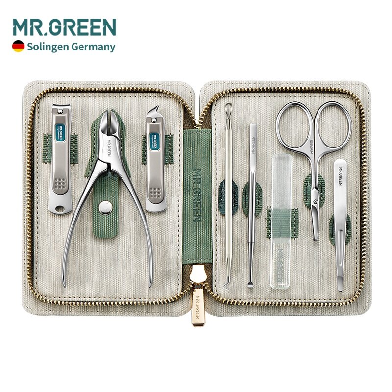 MR.GREEN Bộ kềm cắt móng Bộ móng chân Bộ dụng cụ cắt móng tay chuyên nghiệp bằng thép không gỉ với bao da