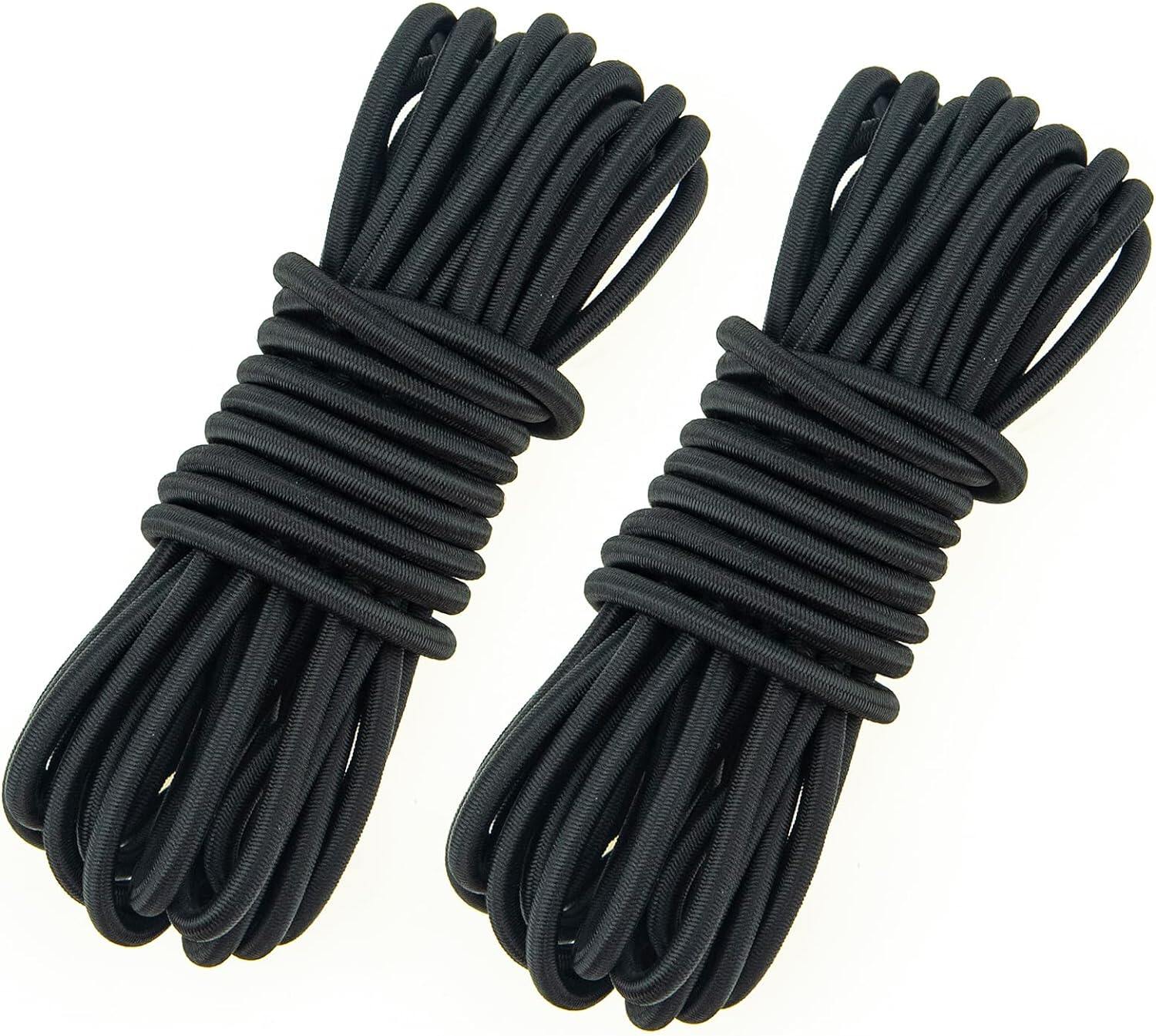 5Meters Black Elastic Cord Elastic String Bungee Cord Round Stretchy Cord Bungee Rope Multifunctiona