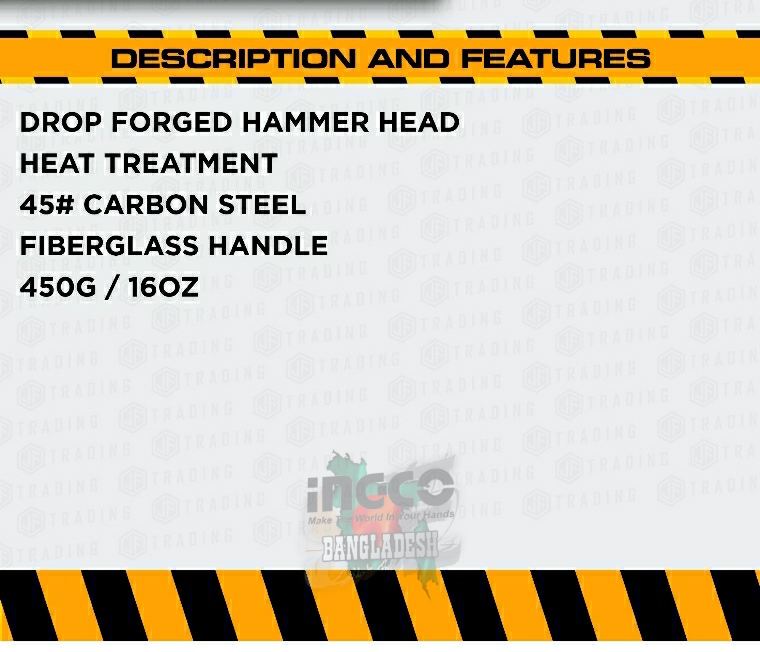 Ball Pen Hammer 1lb Ingco hbphs8016
