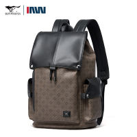 SEPTWOLVES Fashion Leather Laptop Backpack For Men 17.3 inches Notebook Bag Flip Cover Large Capacity Backpacks Slash-proof For Office Work Business Casual Travel