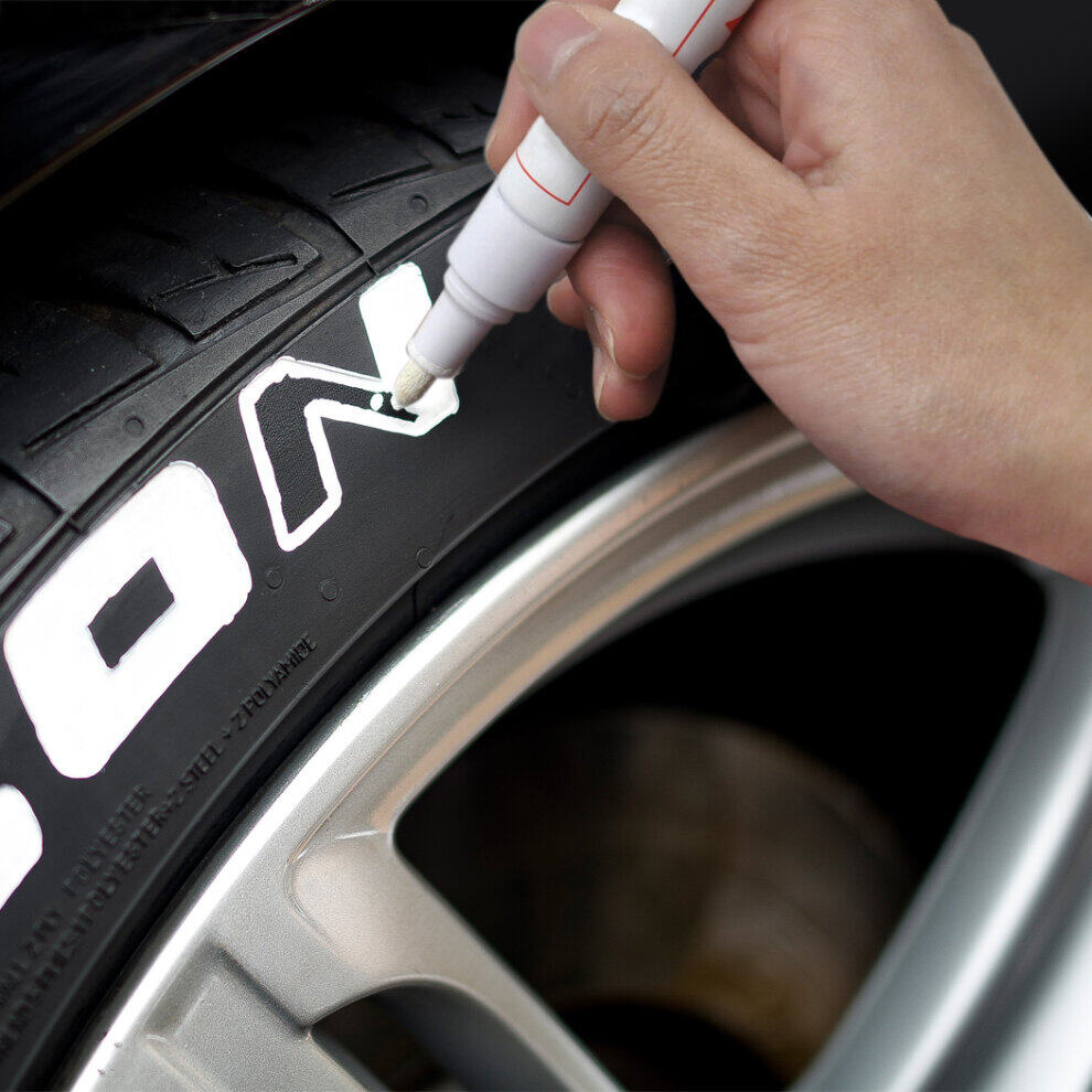 Car Tyre Wheel Metal Paint Waterproof Permanent Tire Marker Pen - White