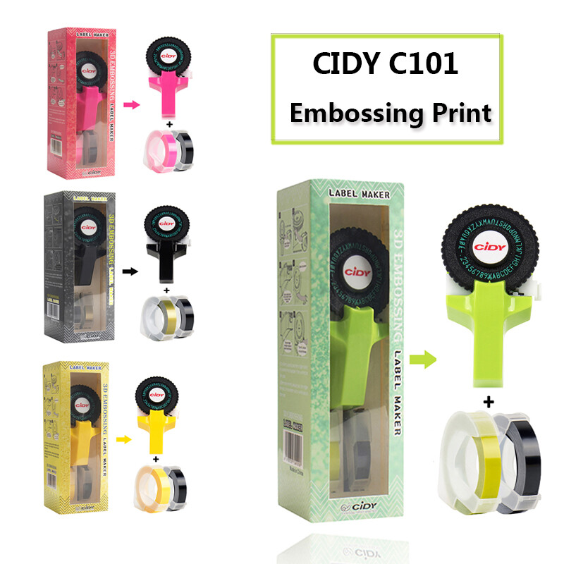 Cidy Hướng Dẫn Tự làm máy in nhãn với Refill băng và Bánh xe nhựa PVC 9 mét nhãn băng cho motex 12965 1880 3D dập nổi máy in hướng dẫn sử dụng máy đánh chữ máy đánh chữ máy
