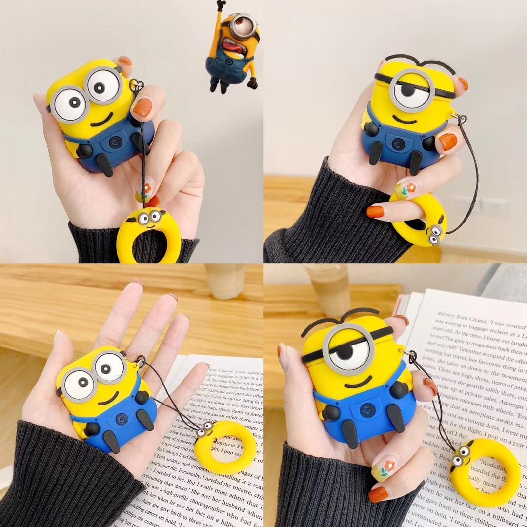 3D Kecil Yang Lucu Kuning Pria Nirkabel Bluetooth Headset Casing Silikon  untuk Airpods 1/2 Earphne Casing Pelindung Tahan Guncangan Lembut Case |  Lazada Indonesia