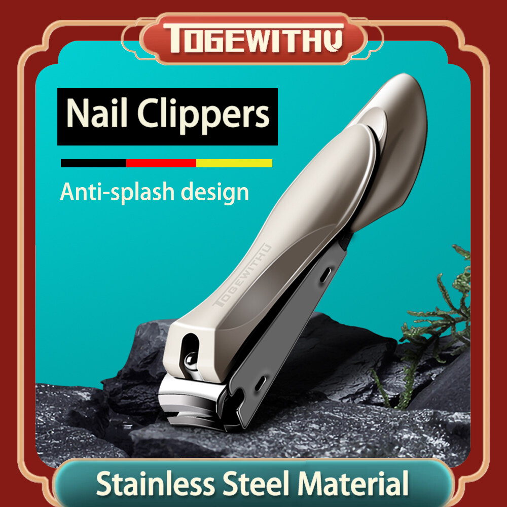TOGEWITHU kềm cắt móng tay với Catcher, chống giật gân móng tay móng chân Cutter dụng cụ làm móng tay cắt móng tay với giũa móng sắc nét và độ bền cao