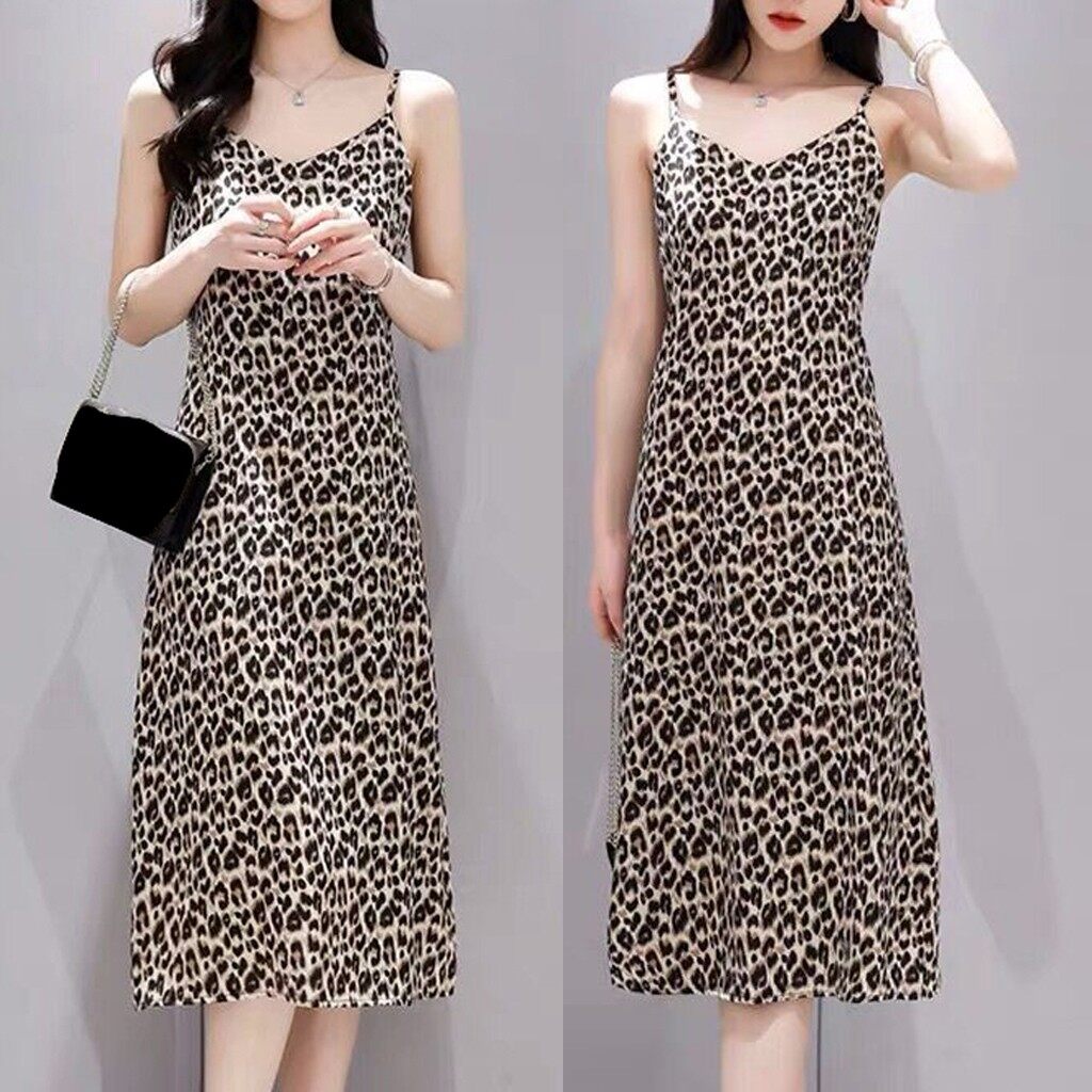 leopard print ladies dresses