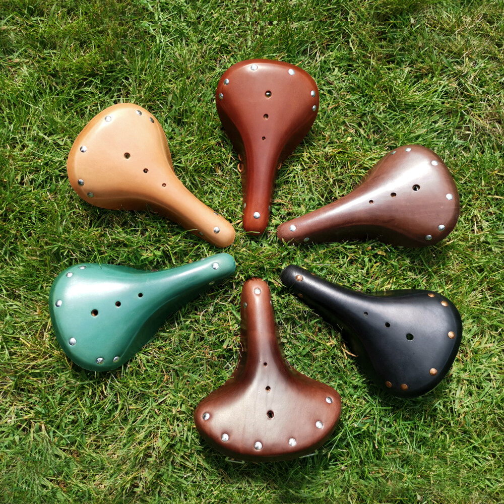 Yên xe đạp yên xe đạp 285cm mtb retro cổ điển xe đạp yên ngựa da bò nguyên bản da xe đạp đường trường núi đệm G98-C