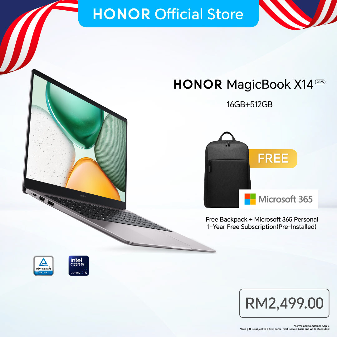 HONOR MagicBook X14 2025 (16GB+512GB) Laptop 14" Eye Comfort HONOR FullView Display | 13th Gen Intel® Core™ | 42Wh Longer Battery