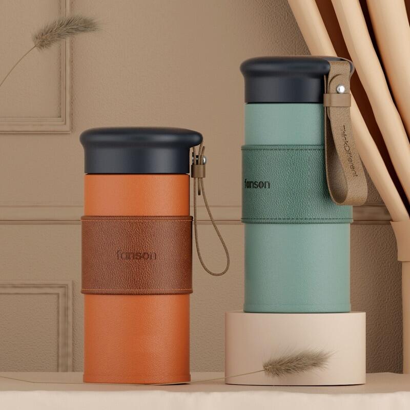 Gambar Cute Water Bottle Thermal Mug Portable Thermos Bottle For Tea Travel Insulated Coffee Cup Stainless Steel Vacuum Flask 330ml