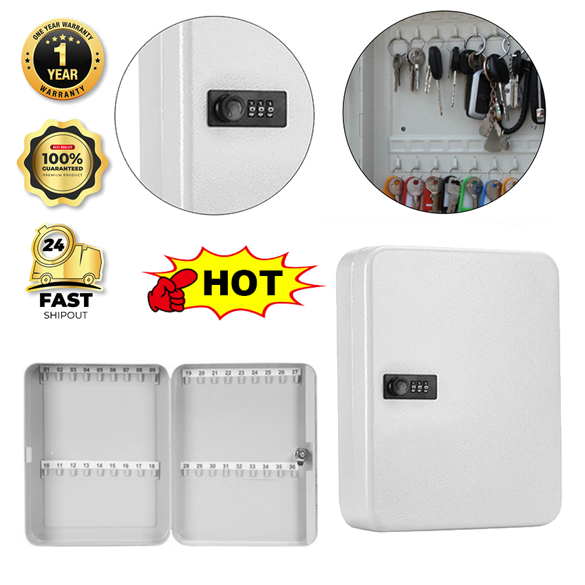 Tủ chìa khóa thép 36/48 phím có khóa kết hợp, hộp khóa an ninh kỹ thuật số gắn tường