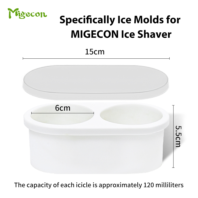 【Shipping within 24 hours】Migecon Silicone Ice Molds for Ice Shaver Machine Ice Maker Each for 2 Icicle 120ml Ice Cream Maker Snow Cone Ice Mould for Home Use ราคา 29 บาท*ส่งฟรี