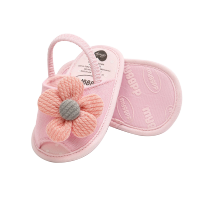 Cute Big Flower Baby Sandals Slippers Soft Cotton Summer Anti-slip Girl Shoes Princess Newborn Toddler Elastic Baby First Walking Shoes 0-18 Months