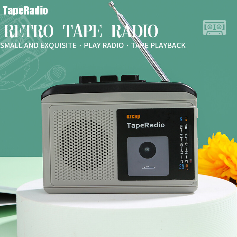 Brand New Retro Box Type Tape Machine Walkman Cassette Automatic Flip Belt fmAM Radio Stereo Speaker English Learning
