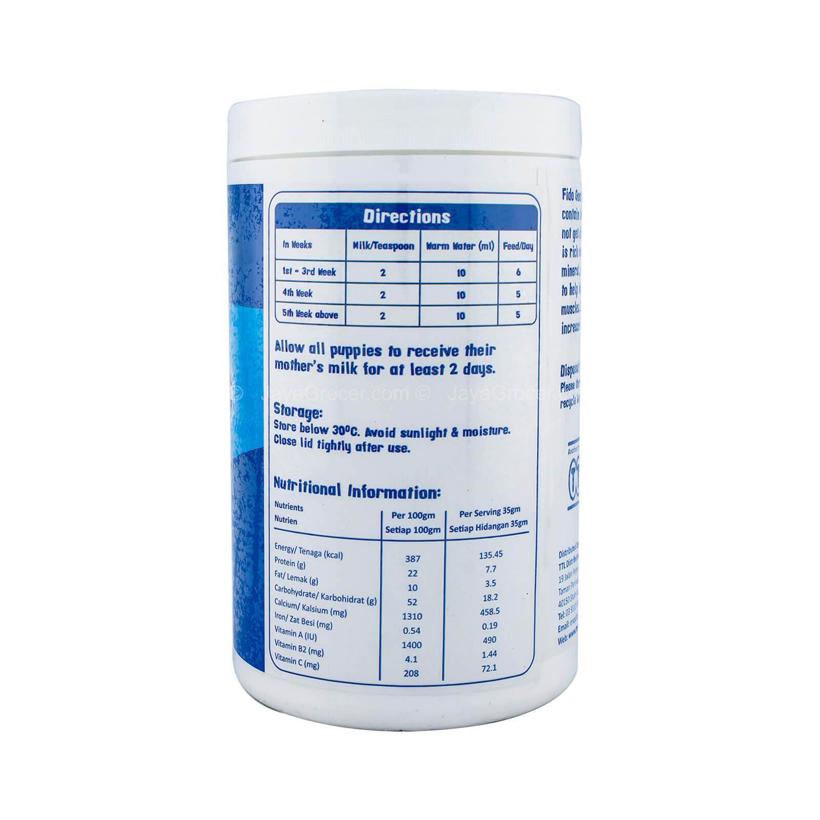 Fido Goat Milk Powder 500gm Lactose free Dog Milk New PGMall