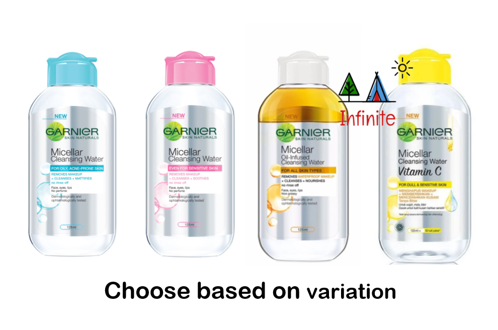 Gambar Garnier Micellar Cleansing Water Sensitive Skin   Dry Acne prone Skin   Oil infused   Vitamin C ( 50ml   125ml )