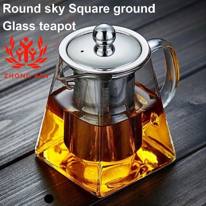 Gambar Cawan Elegan Pao Cha Hu Boleh Dibasuh dengan Cawan Teh Penapis Haba Kaca Tahan Hua Cha Hu Teh Mesin Teh set ??????????????????????????? 350ml550ml750ml