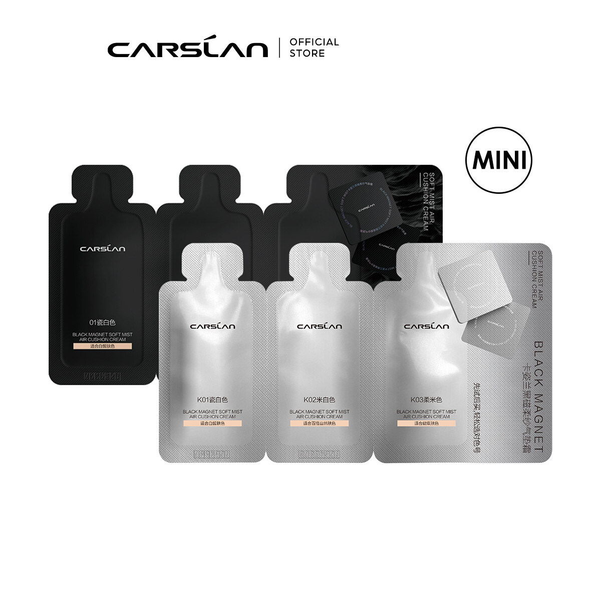 Phấn Nước Carslan Dưỡng Ẩm Kiềm Dầu Lâu Trôi Suốt 24h Kích Thước mini 1g