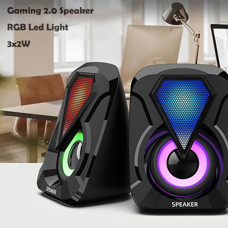 Loa máy tính có dây usb 2.0 với đèn led đầy màu sắc