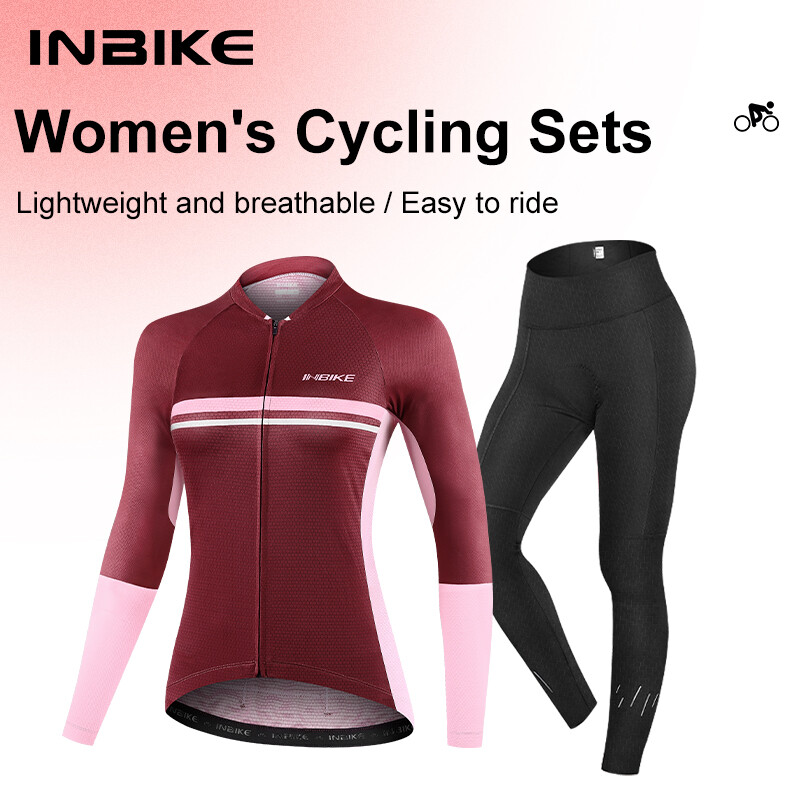 INBIKE Road Bike Long Sleeve Cycling Jersey Women's Suit Cycling Jersey Fast Bike Mountain Bike Jersey Full Zipper with Pocket ราคา 1,284 บาท*ส่งฟรี