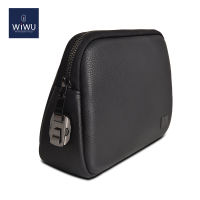 WIWU Anti Theft Clutch Bag PU Leather for Men Contacts Wristlet Handbag Wallet Multiple Compartments Card Phone Holder Cable Travel Bag