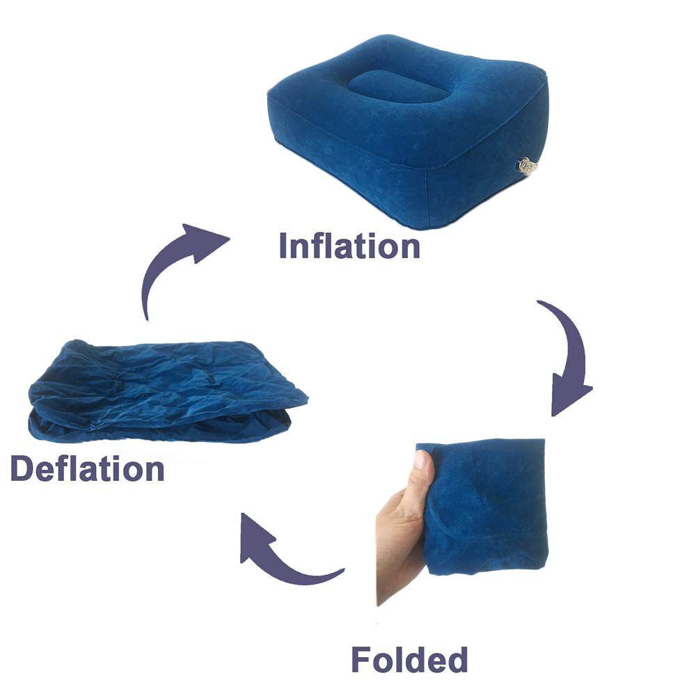 Luxury Inflatable Travel Wedge Bed Pillow Cushion Back Support FootRest Portable