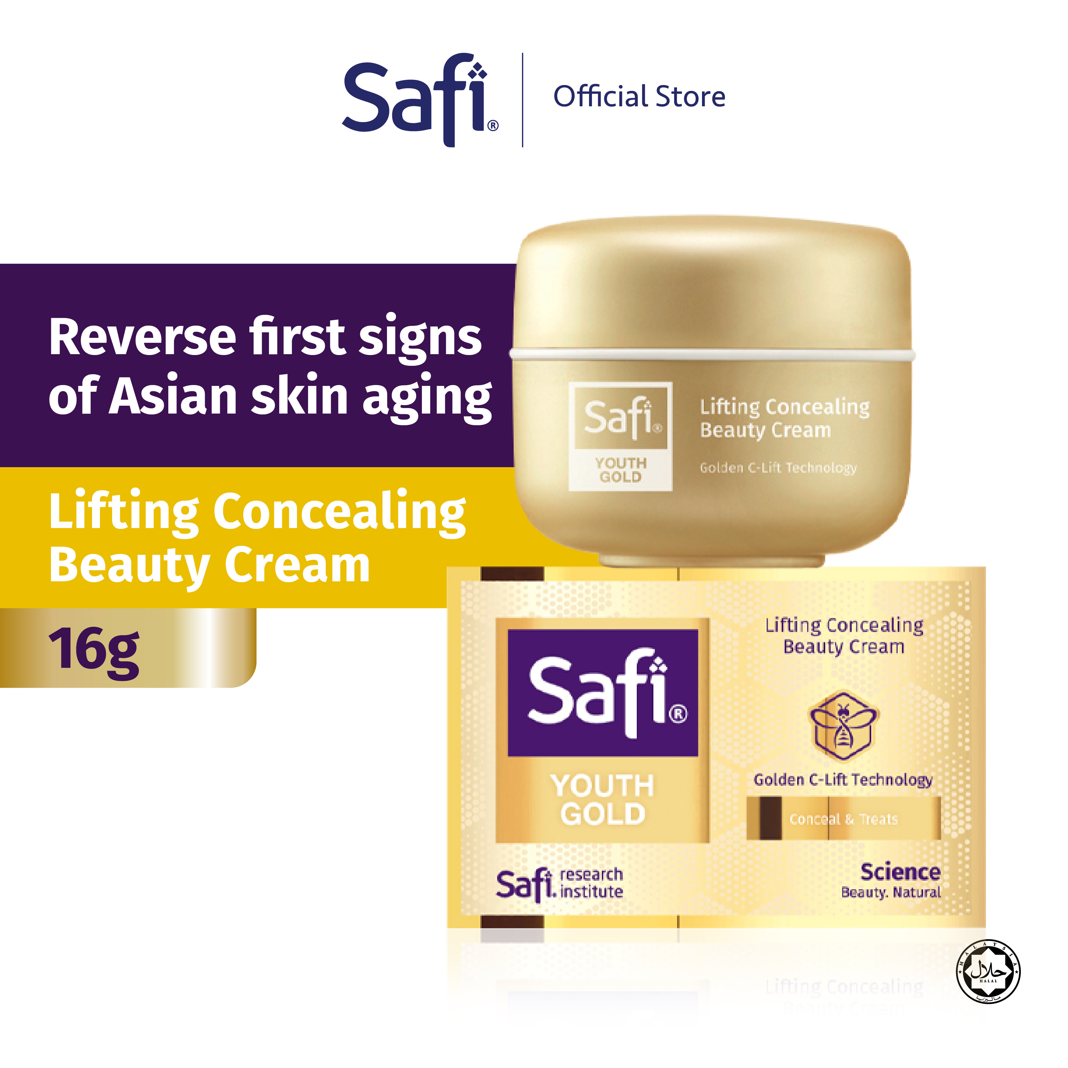 Gambar SAFI Youth Gold Lifting Concealing Beauty Cream 16G | Golden C | Nano Gold 24K