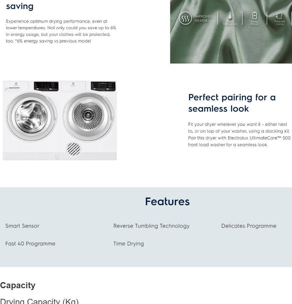 Electrolux Dryer EDV705HQWA 7kg Venting Get yours now at Hock Loong