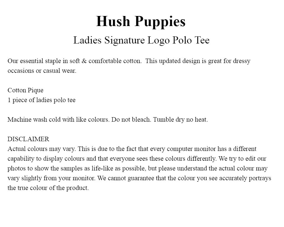 kaos polo hush puppies