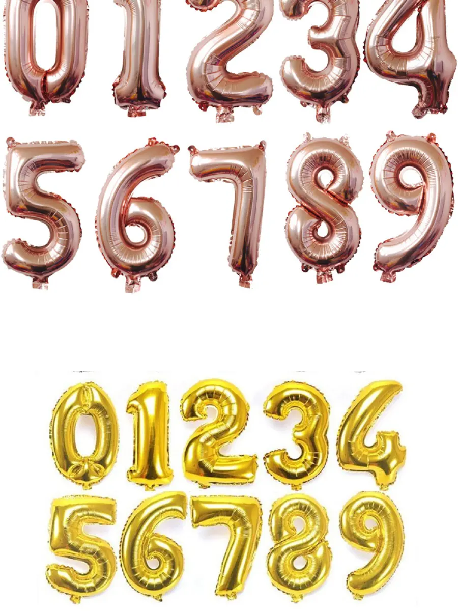 A Msia Stocka Big 40 Inch Rose Gold Number Foil Balloons Happy Birthday Party Decor Toys For Girls Lazada