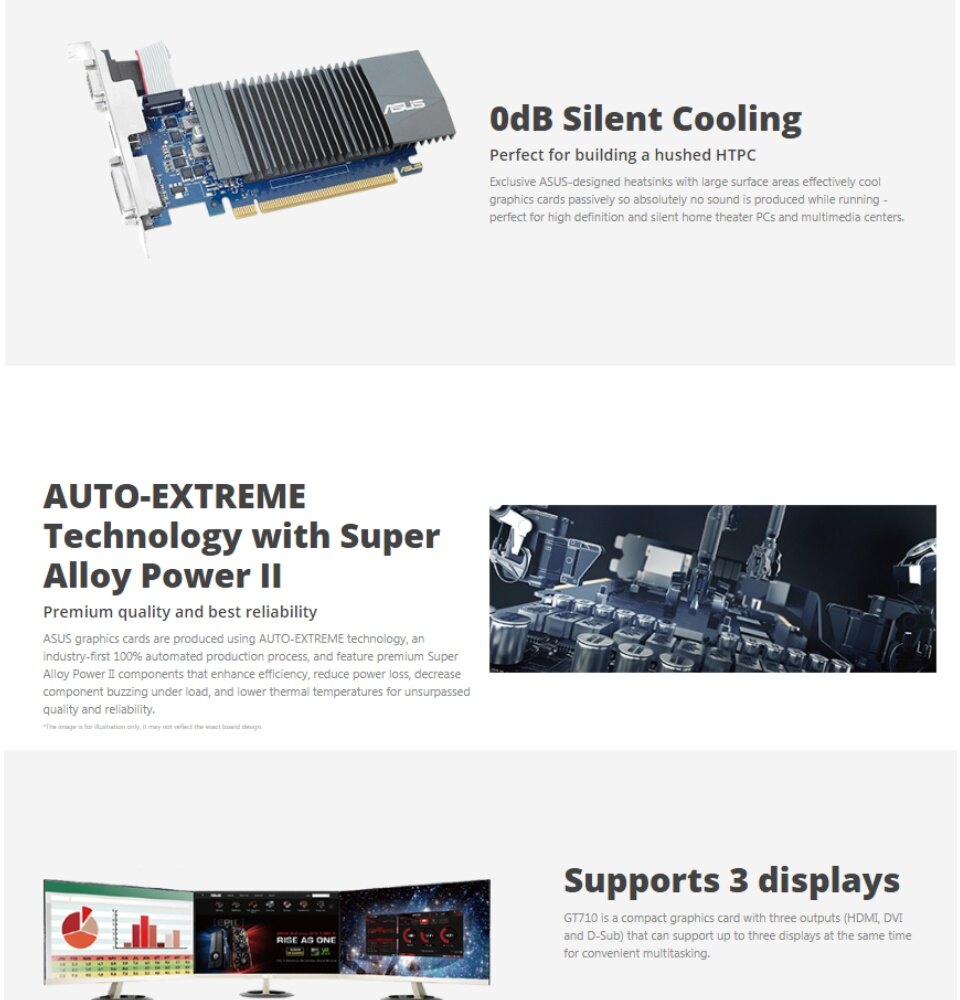 ASUS GeForce GT 710 2GB GDDR5 Graphic Card [ GT710-SL-2GD5-BRK ] | Lazada