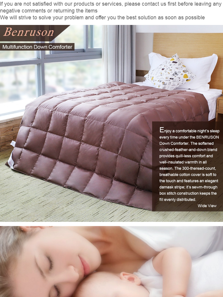 Mmx Benruson Multipurpose 70 Grey Duck Down Filled Pillow Quilt