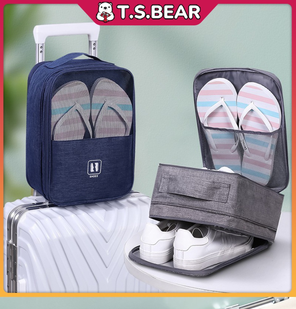 Travel Shoe Bags Waterproof Nylon Storage Bag Set Of 4 With Zipper For