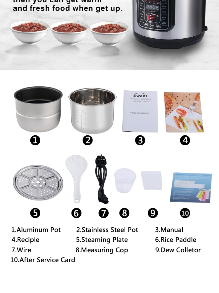 MMX Ewant 6L Dual Pot Pressure cooker MMXYBD6101R 8in1 Multi