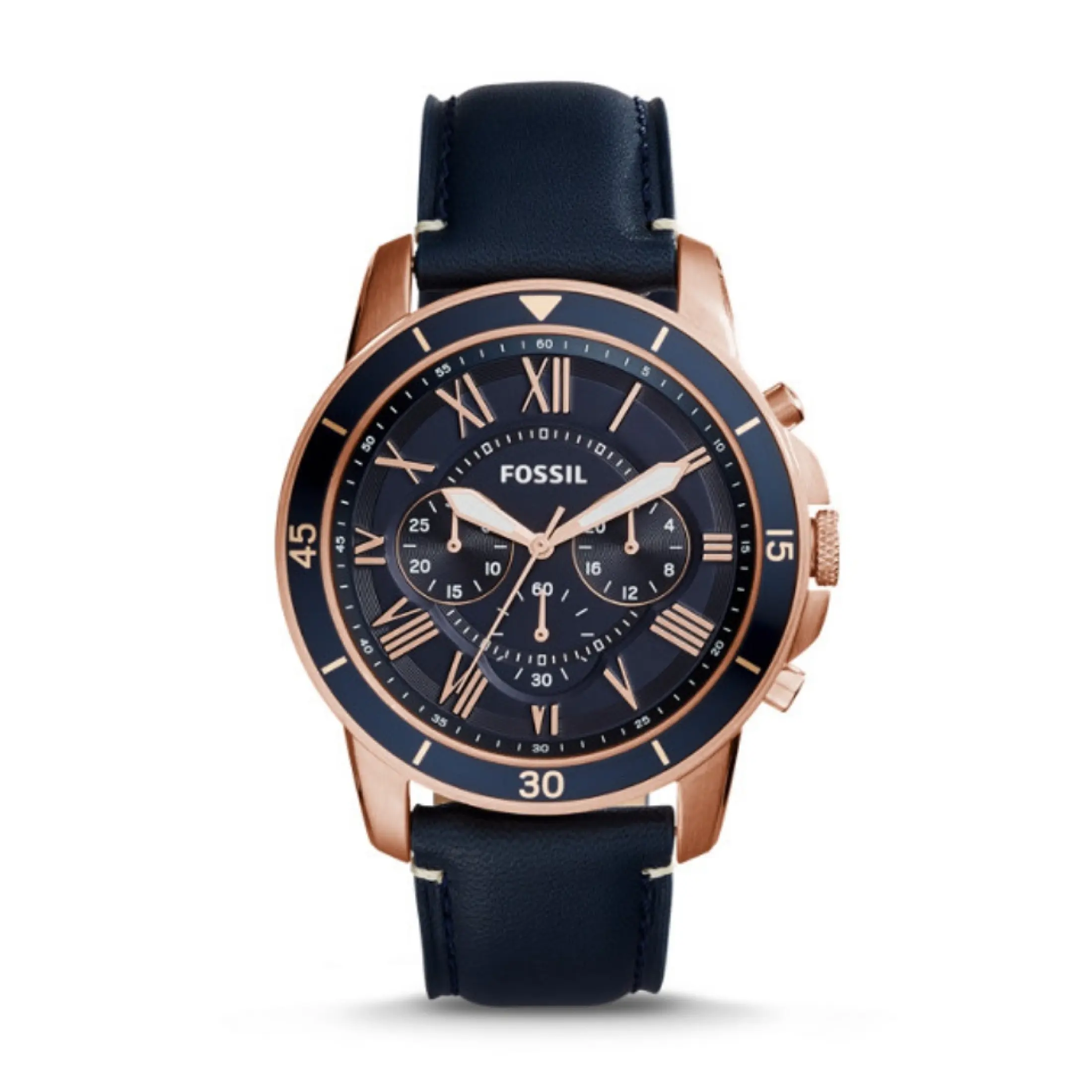 Authentic In Stock Fossil Grant Sport Chronograph Blue Leather Men Watch Jam Tangan Lelaki Fs5237 Lazada Singapore