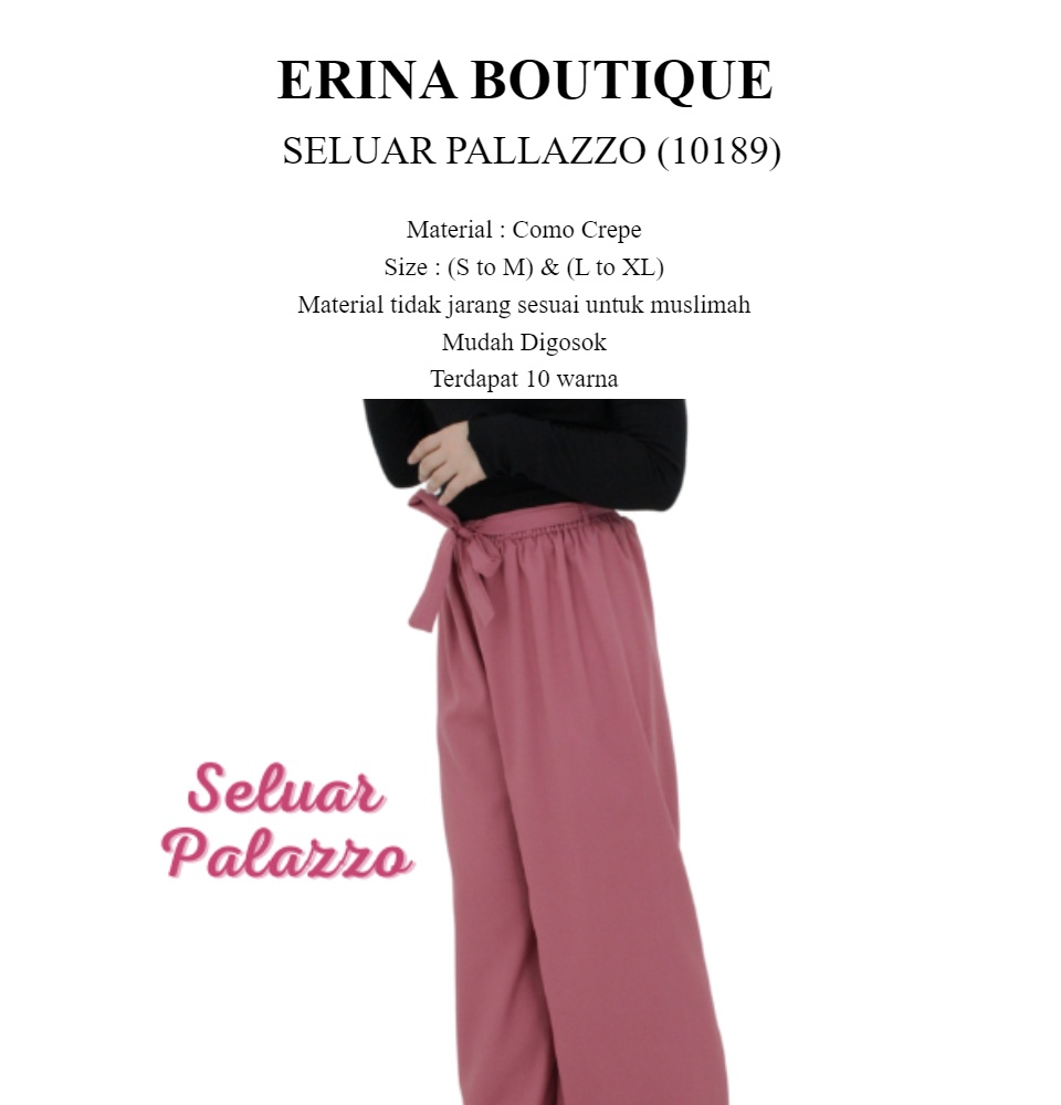 Seluar Palazzo Ironless Muslimah Friendly 10189 Lazada