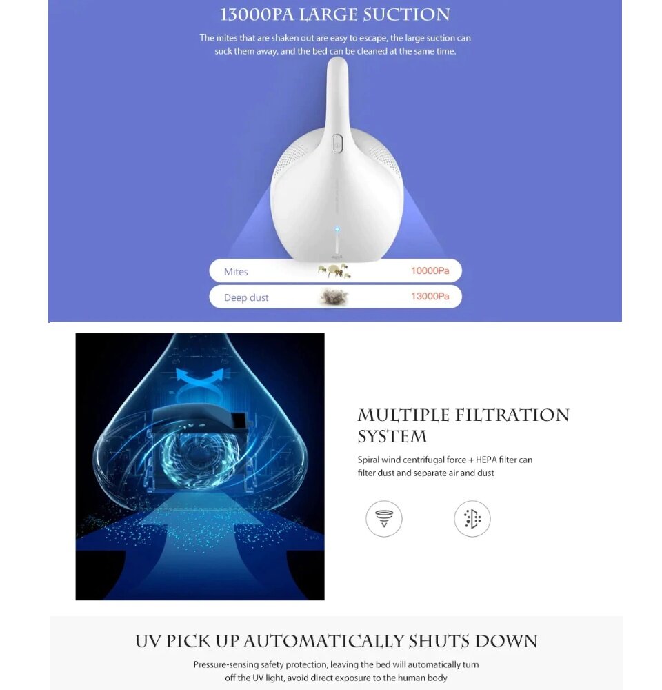 SIRIM & LOCAL SET Deerma CM919 Dust Mite Vacuum Cleaner Bed UVC Ray