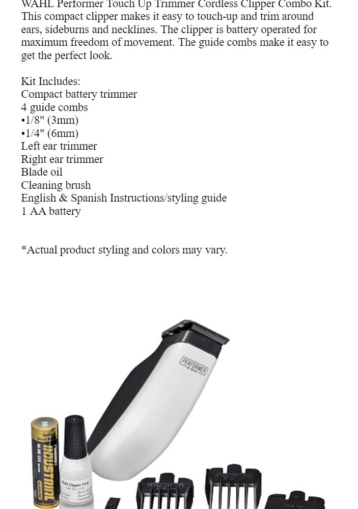 wahl performer touch up trimmer