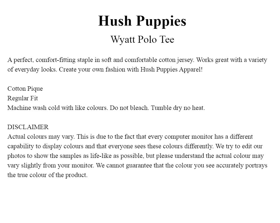 hush puppies kaos polo