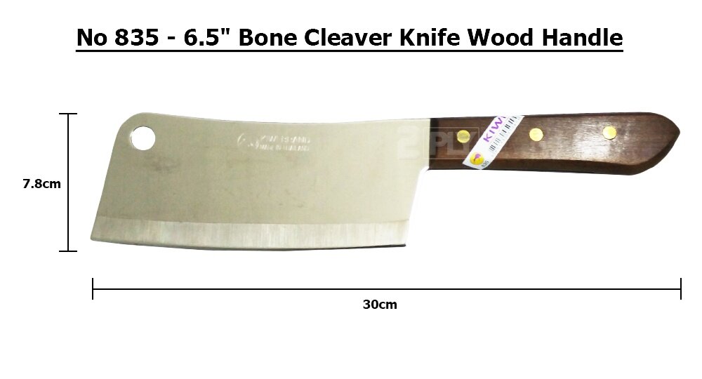 Thailand Kiwi Brand 6.5" 16.5cm Butcher Bone Cleaver Knife No.835