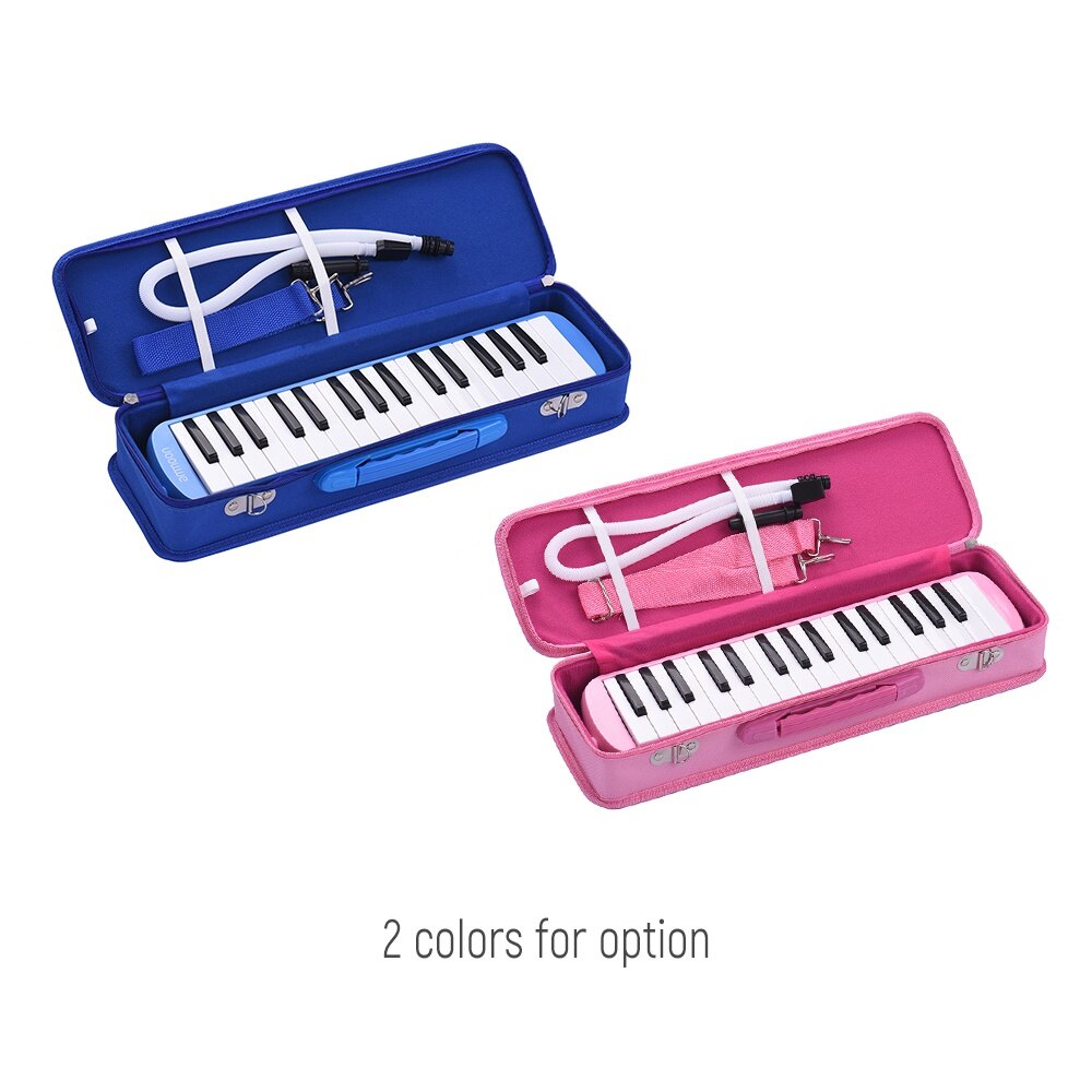 Pink ammoon Melodica 32 Keys Piano Instrument with Carry Case for Music