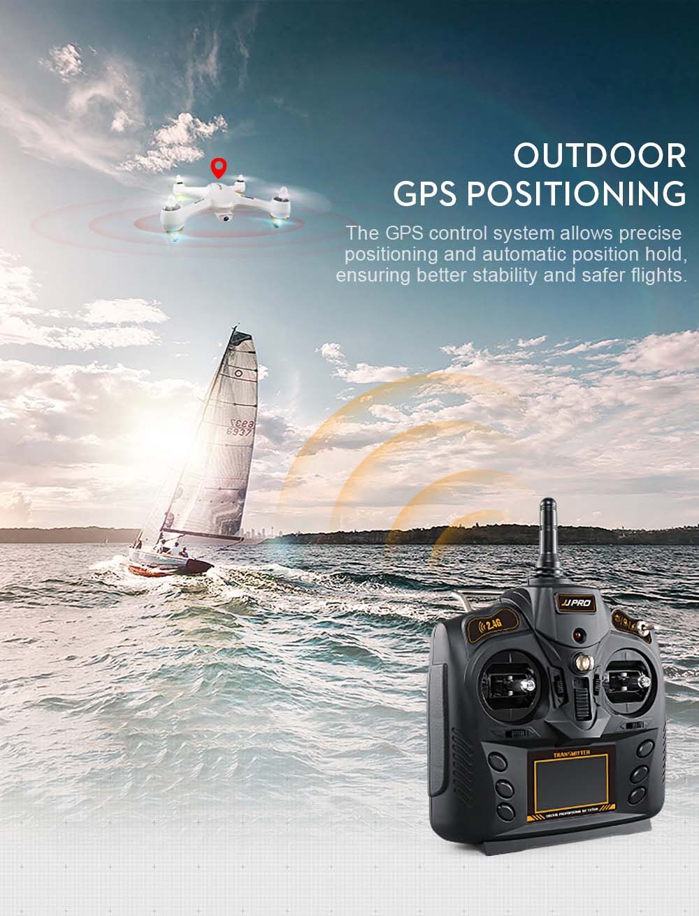 JJRC JJPRO X3 GPS Brushless RC Drone RTF WiFi FPV 1080P Full HD / Headless Mode / Indoor Altitude Hold