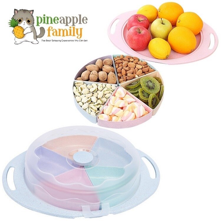 Candy Fruit Plate Snacks Food Container With Lid Decorative