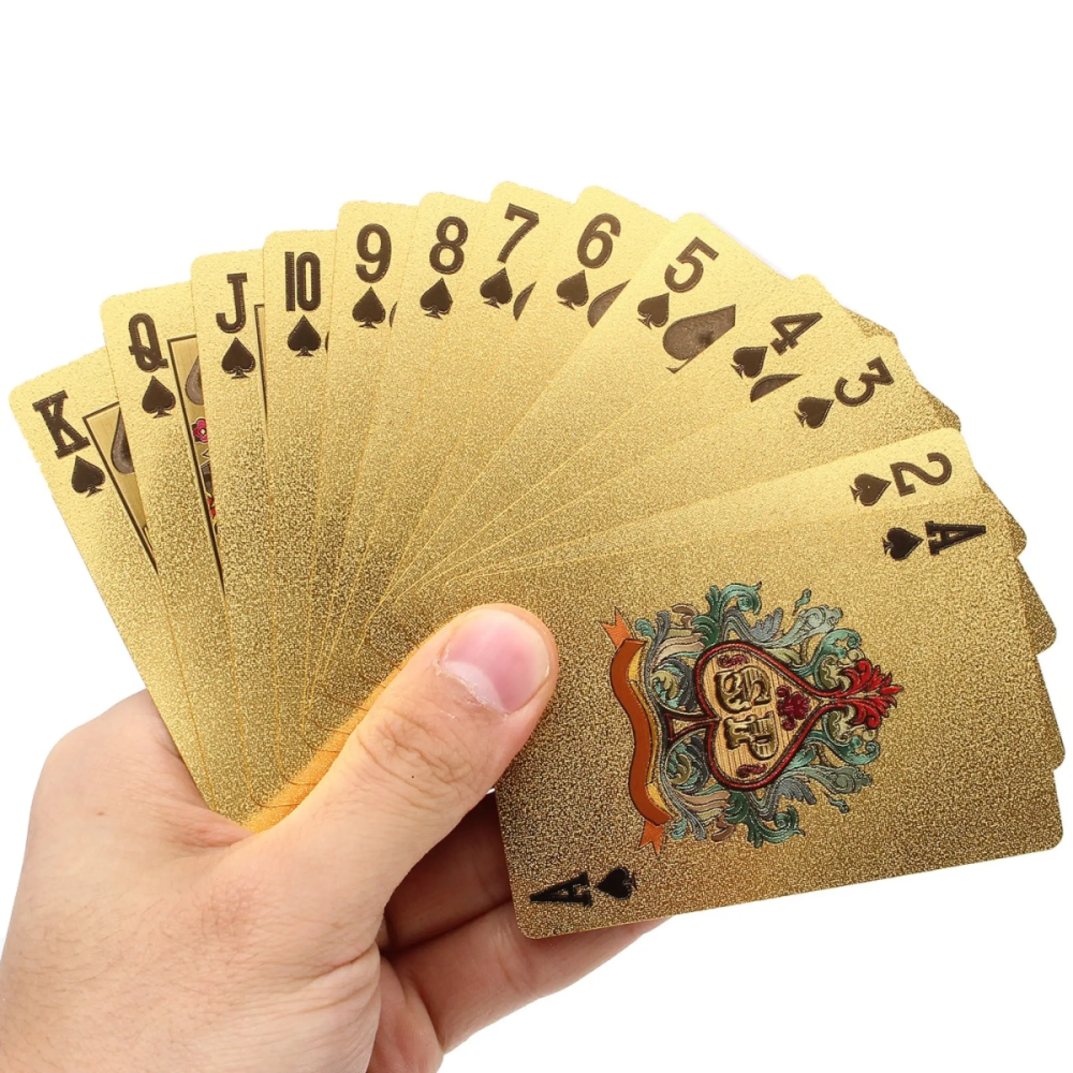 24K Golden Totem Poker Waterproof gold medal playing cards 