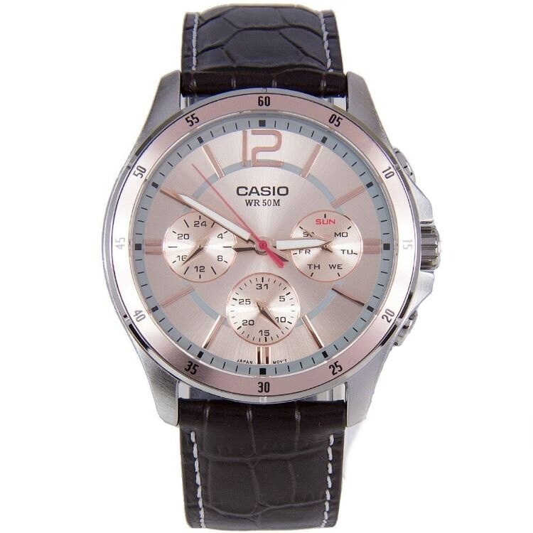 Casio MTP-1374L-9AVDF Mens Multifunction Day Date Leather Watch  MTP-1374L-9AV | Lazada